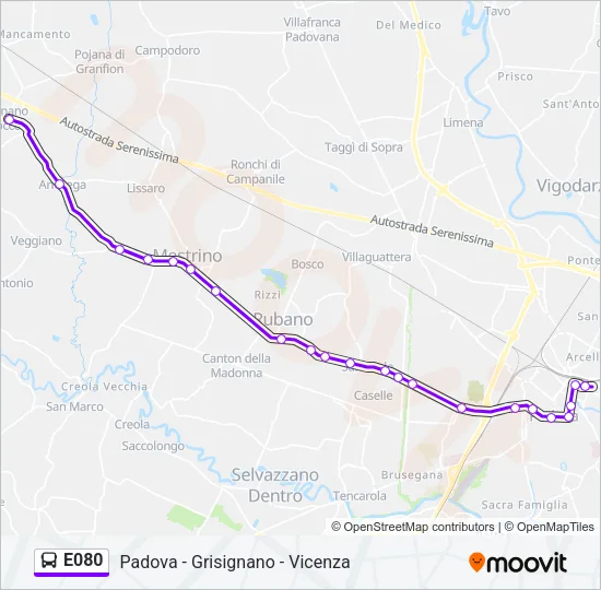 E080 Bus Line Map