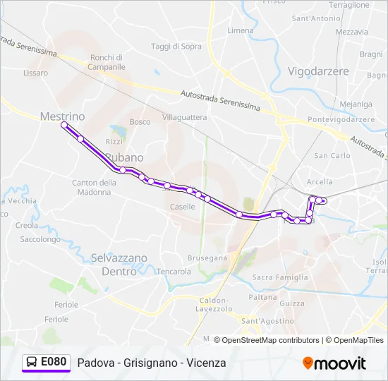 E080 Bus Line Map