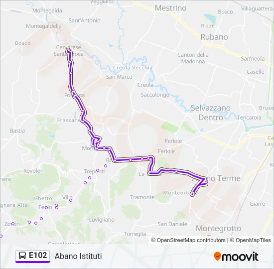 E102 Bus Line Map