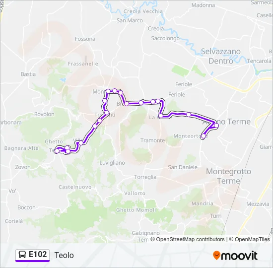 E102 Bus Line Map