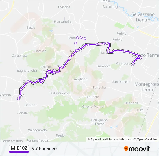 E102 Bus Line Map