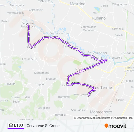 E103 Bus Line Map