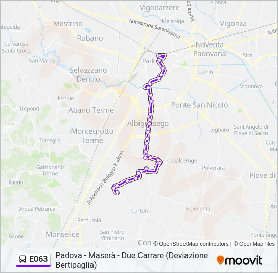 E063 Bus Line Map