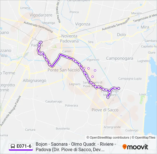 E071-6 Bus Line Map