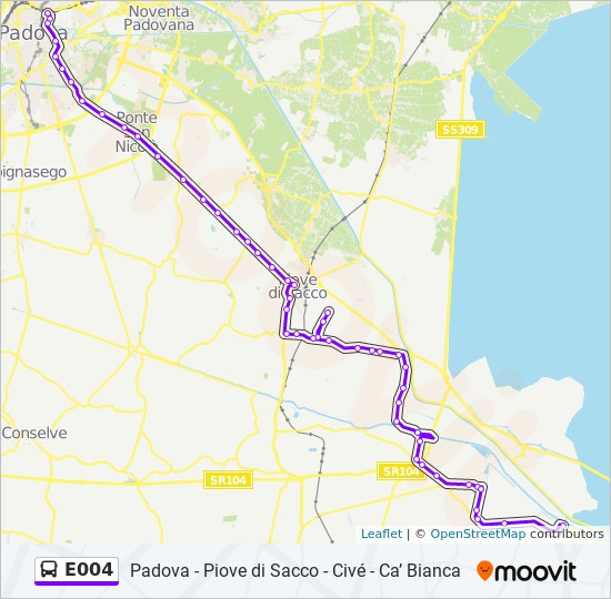 E004 bus Line Map