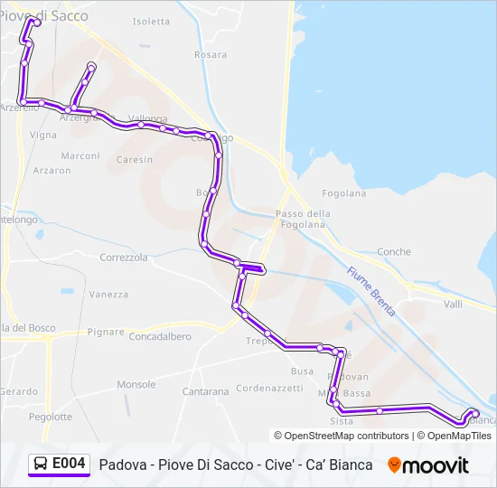 E004 Bus Line Map