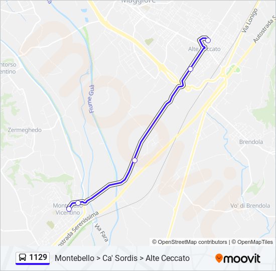 1129 bus Line Map