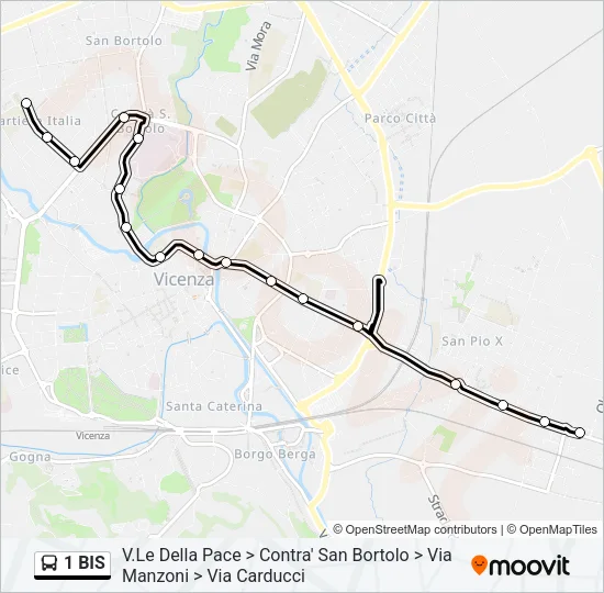 1 BIS Bus Line Map