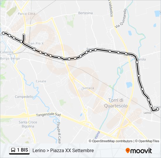 1 BIS Bus Line Map