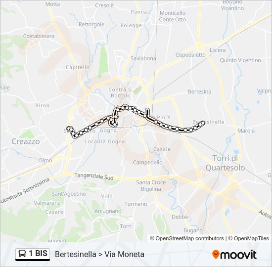 1 BIS Bus Line Map