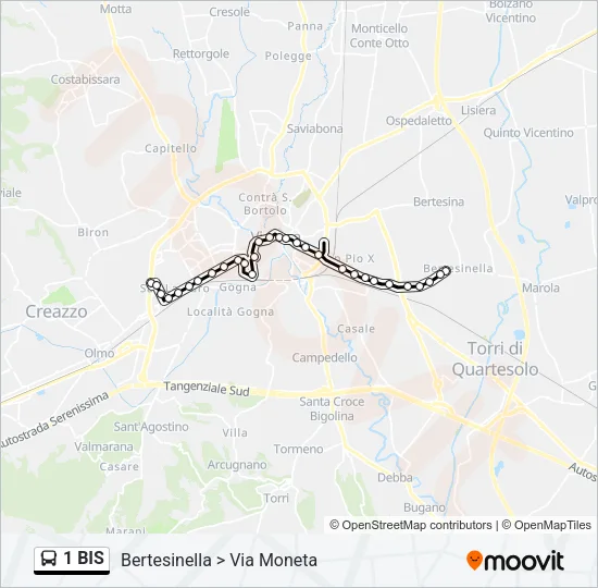 1 BIS Bus Line Map