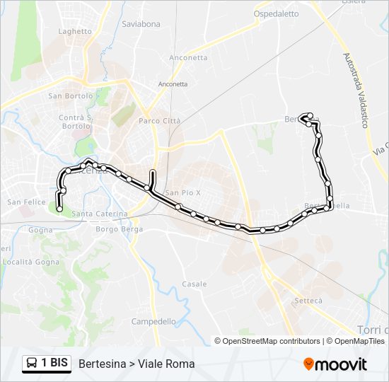 1 BIS Bus Line Map