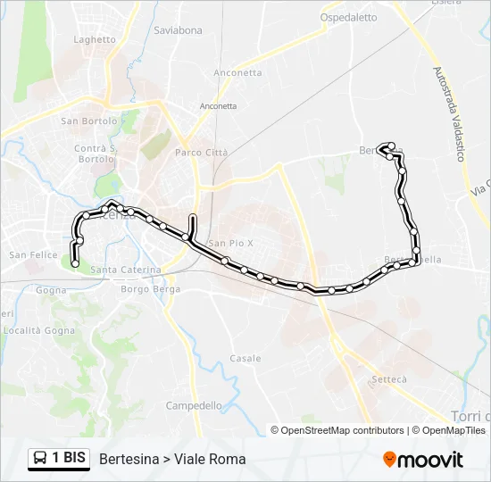 1 BIS Bus Line Map