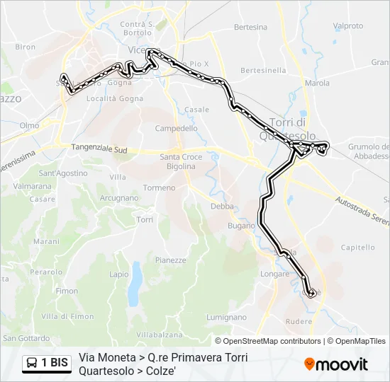 1 BIS Bus Line Map