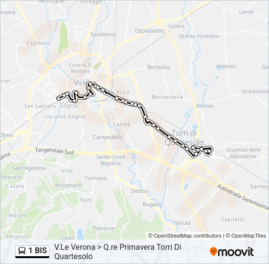 1 BIS Bus Line Map