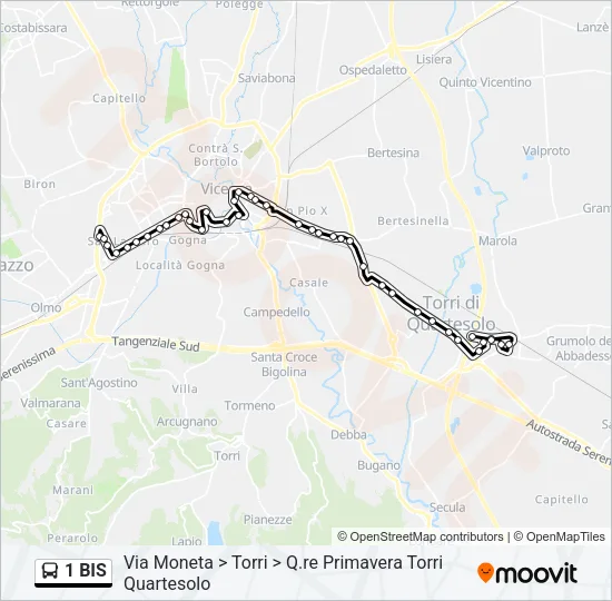 1 BIS Bus Line Map