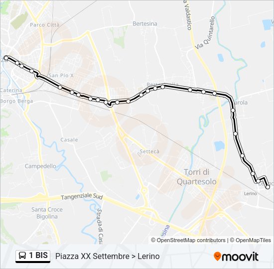 1 BIS Bus Line Map