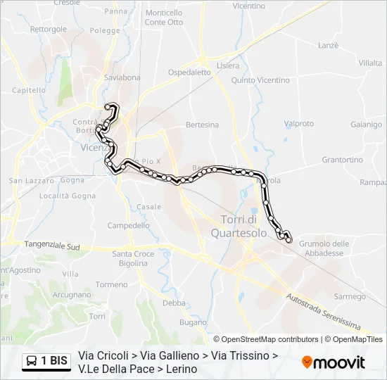 1 BIS Bus Line Map