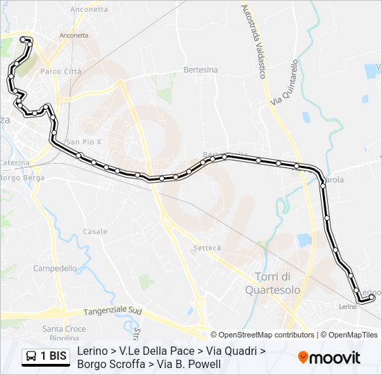 1 BIS Bus Line Map