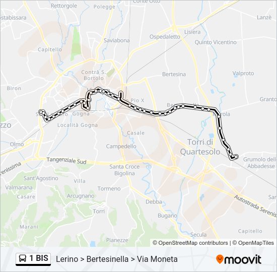 1 BIS Bus Line Map