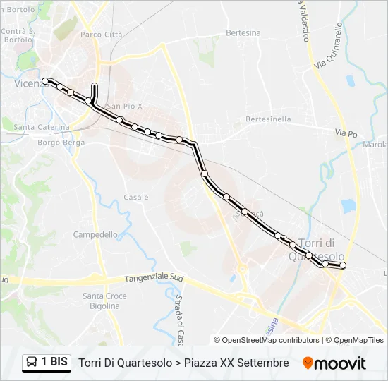 1 BIS Bus Line Map