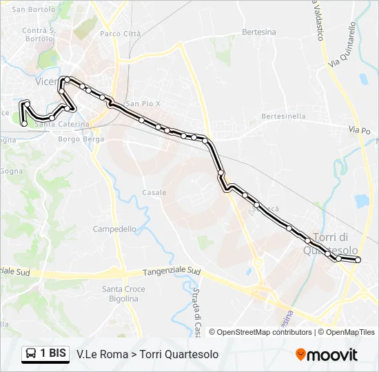 1 BIS Bus Line Map