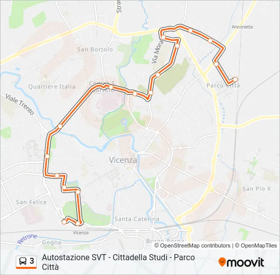 3 Bus Line Map