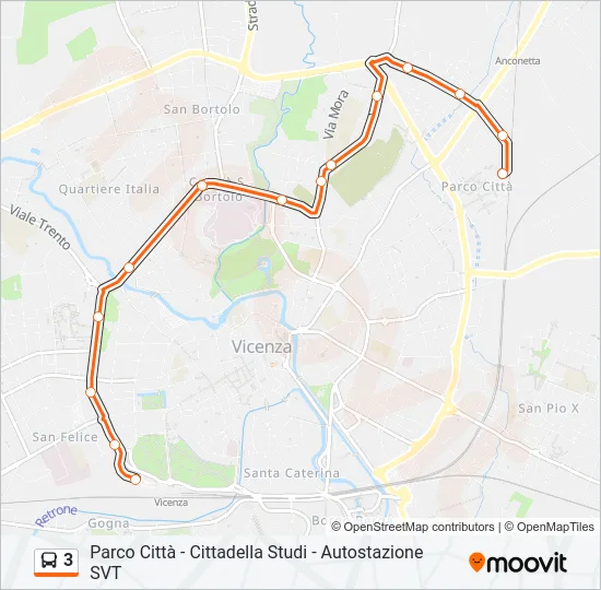 3 Bus Line Map