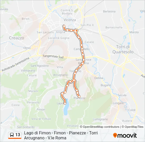 13 Bus Line Map