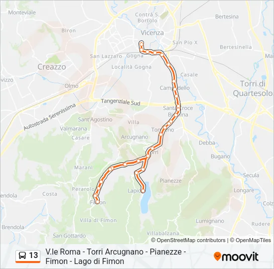 13 Bus Line Map