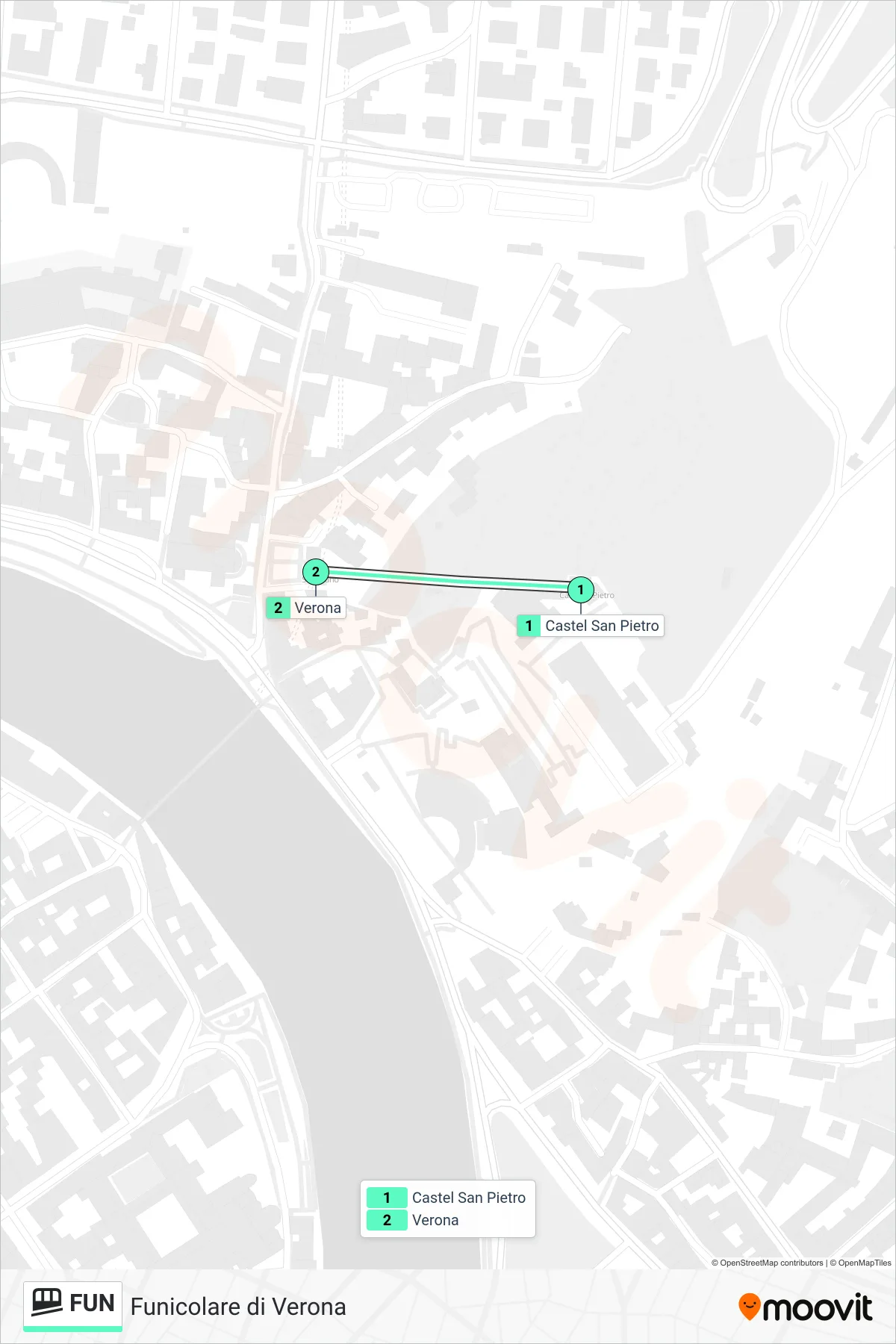 Linea FUN funicolare (Verona) - Percorsi e fermate sulla mappa