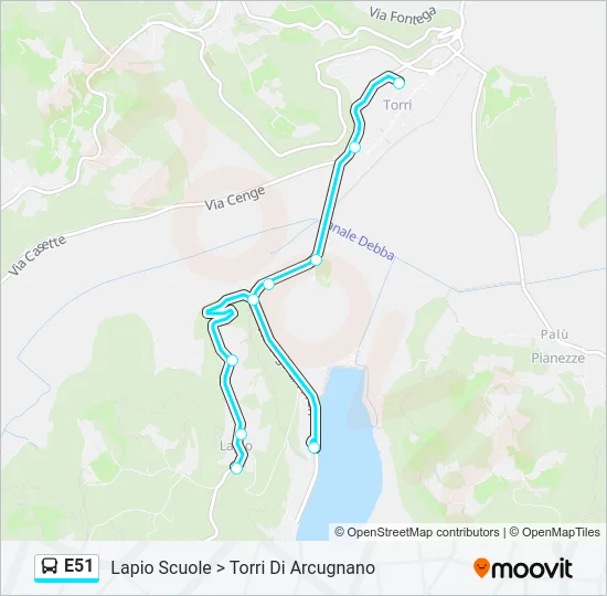 E51 Bus Line Map
