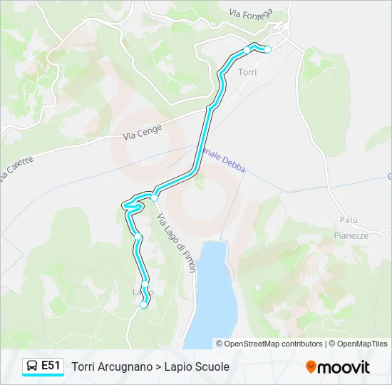 E51 Bus Line Map
