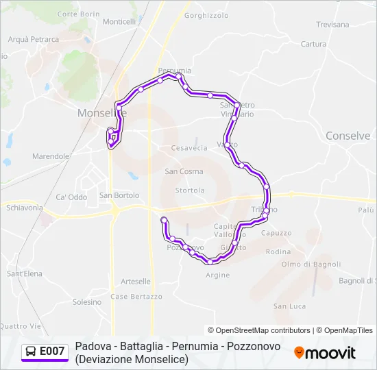 E007 Bus Line Map