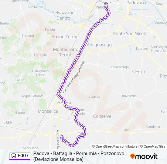 E007 Bus Line Map
