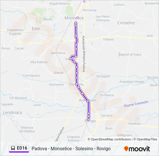 E016 Bus Line Map