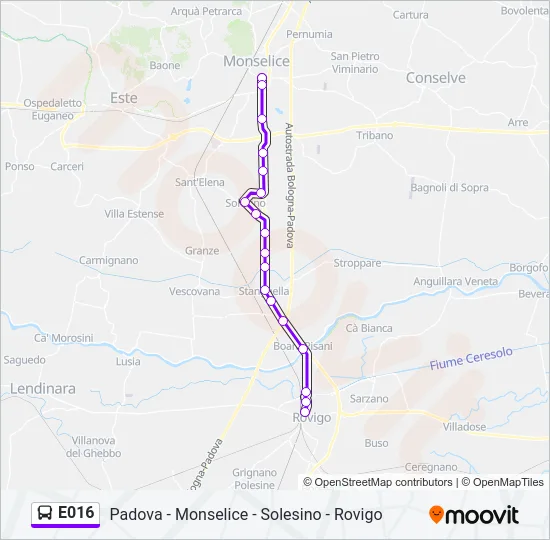 E016 Bus Line Map