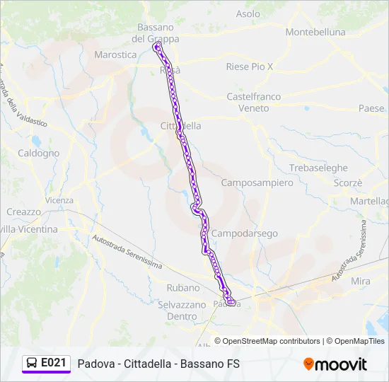 E021 Bus Line Map