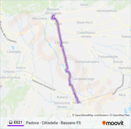 E021 Bus Line Map