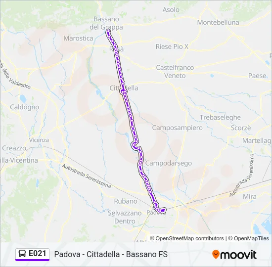 E021 Bus Line Map