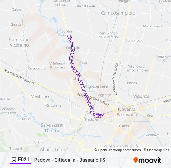 E021 Bus Line Map
