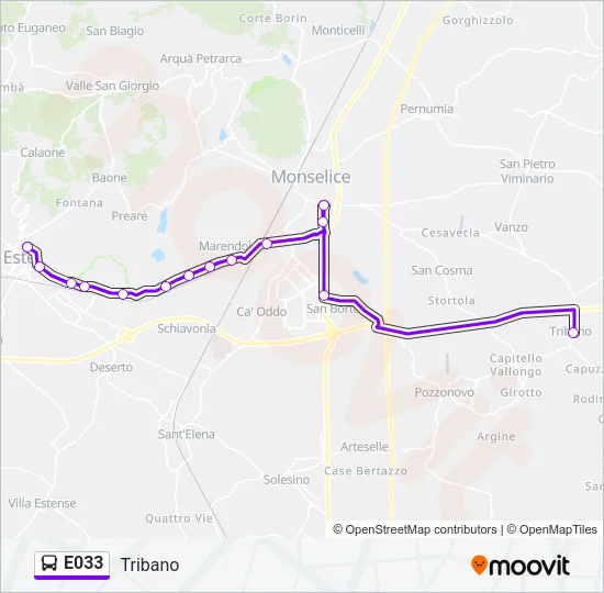 E033 Bus Line Map