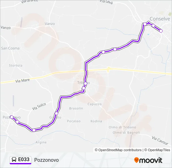 E033 Bus Line Map