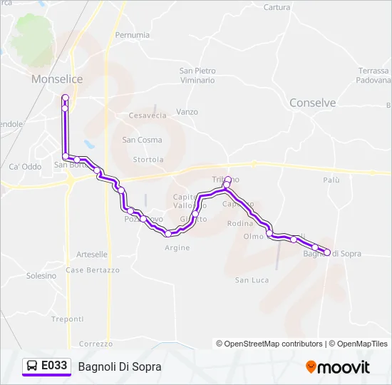 E033 Bus Line Map