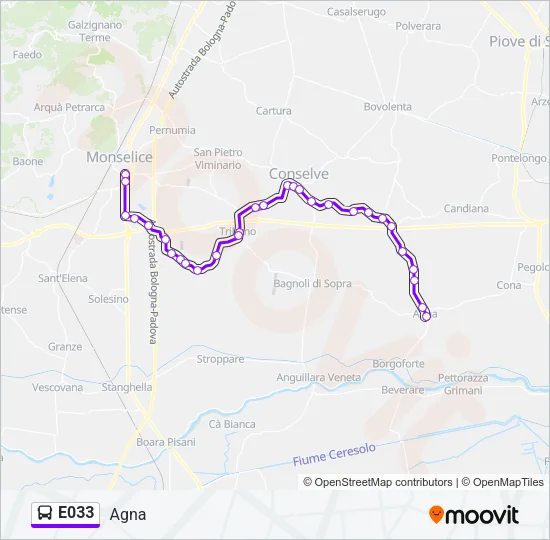 E033 Bus Line Map