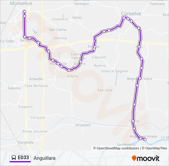 E033 Bus Line Map