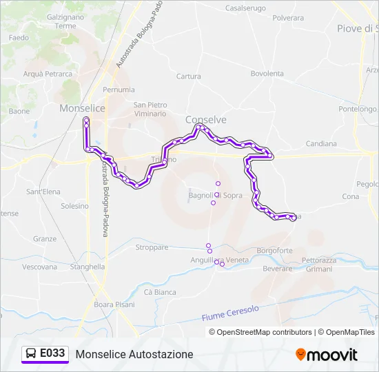 E033 Bus Line Map