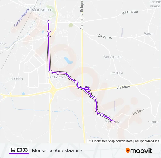 E033 Bus Line Map