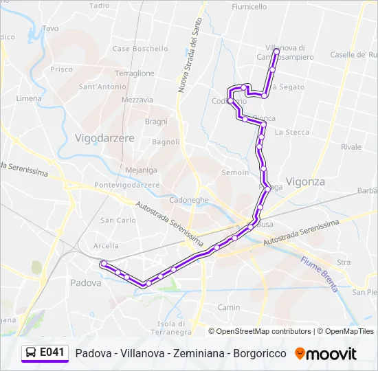 E041 Bus Line Map