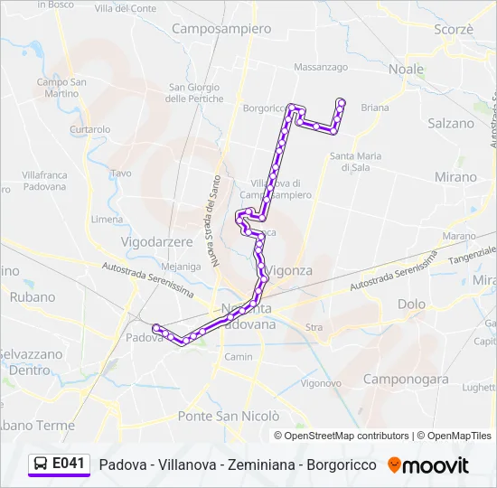 E041 Bus Line Map